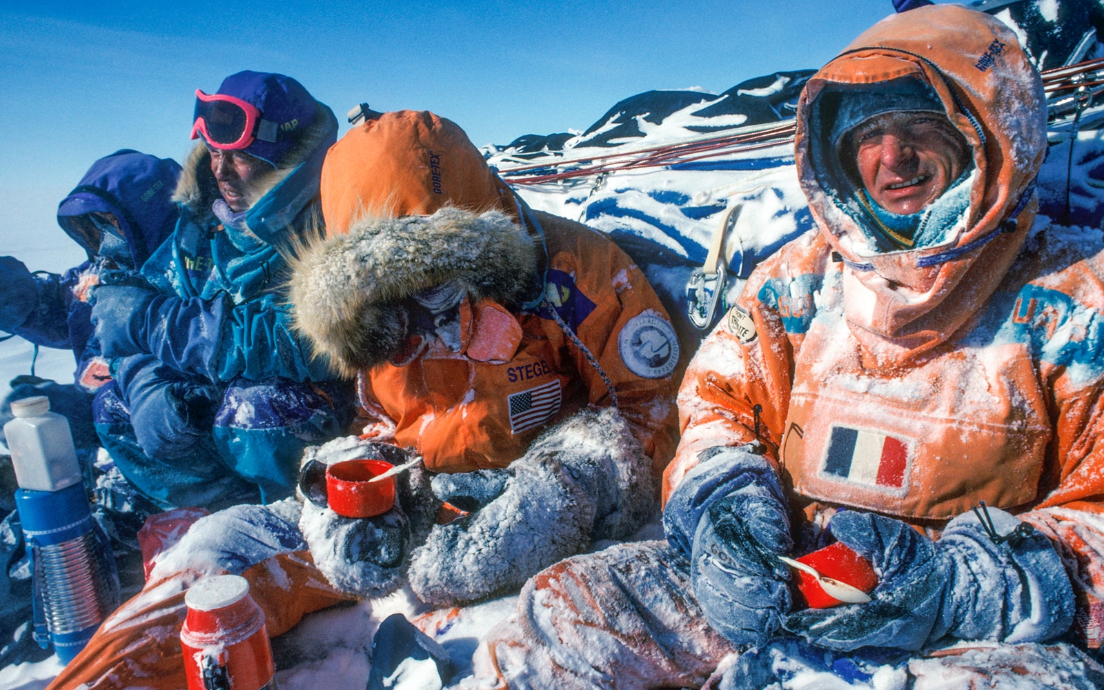 An historic image of The Trans-Antarctica Expedition Parka from The North Face.