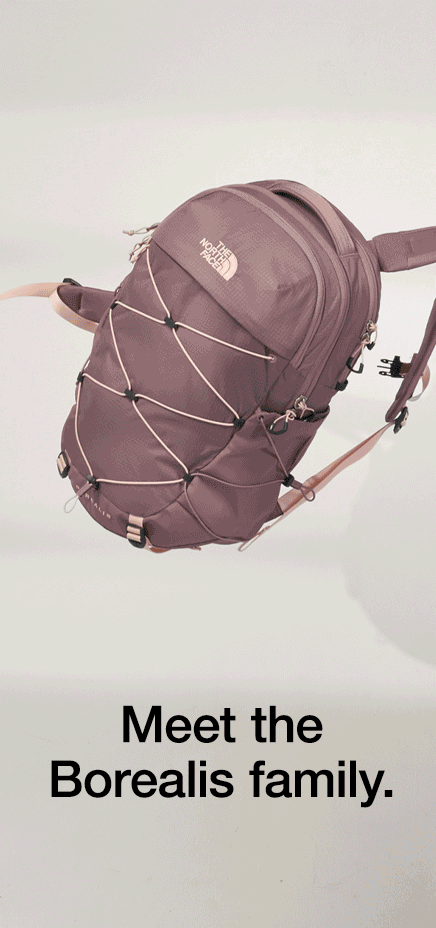 Gif of studio shots of Borealis backpack family from The North Face.