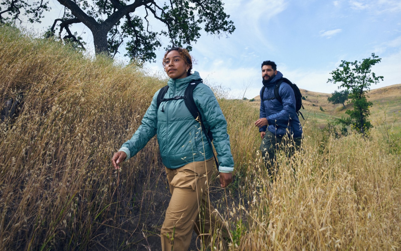 Two Explore Fund Council Members are hiking in new Circaloft jackets from The North Face.