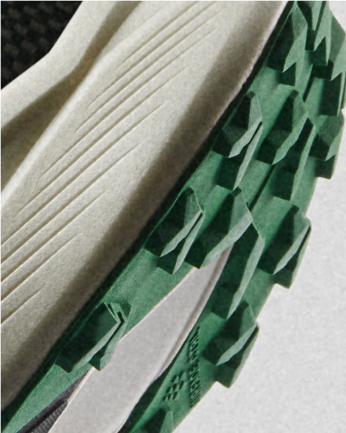 A close-up view of the Surface CTRL™ grip on the bottom of the shoe. 