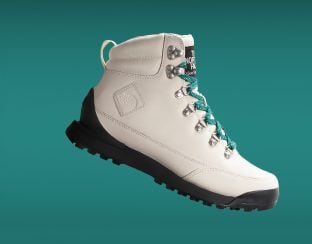 Studio shot of women’s shoes from The North Face. 