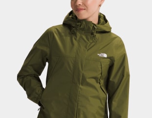 A person wearing The North Face jacket.