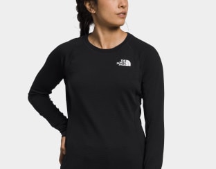 A person wearing The North Face base layer.