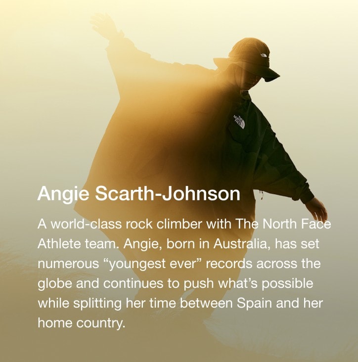 The North Face Athlete Angie Scarth-Johnson wearing pieces from the SOUKUU collection.