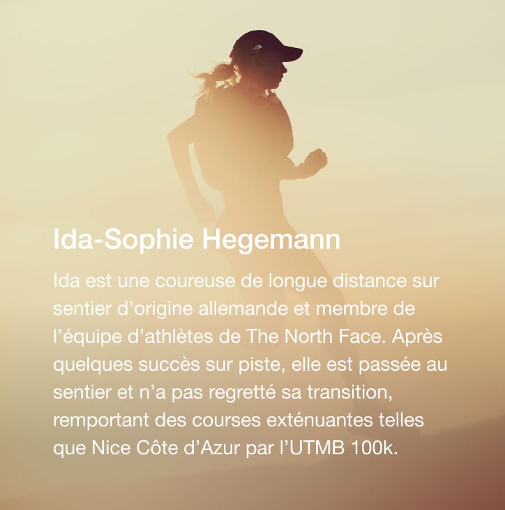 Ida-Sophie Hegemann, athlète de The North Face, portant des pièces de la collection SOUKUU.