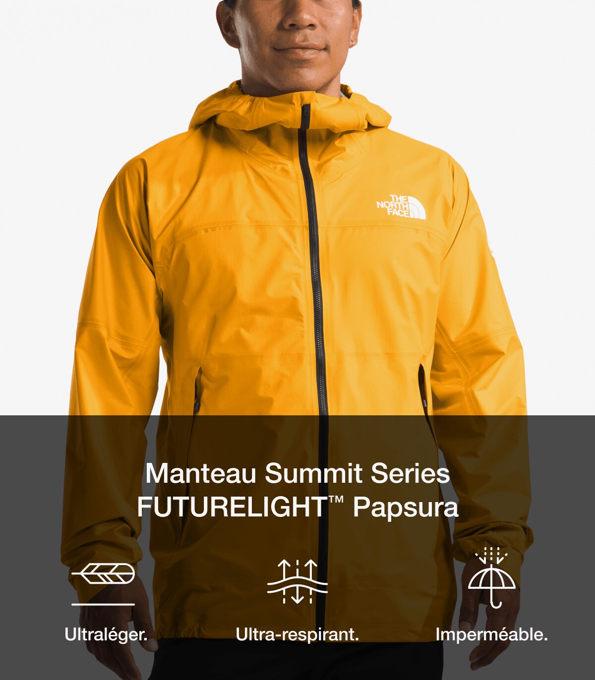An in-situ shot of a man wearing the FUTURELIGHT™ Papsura Jacket. 