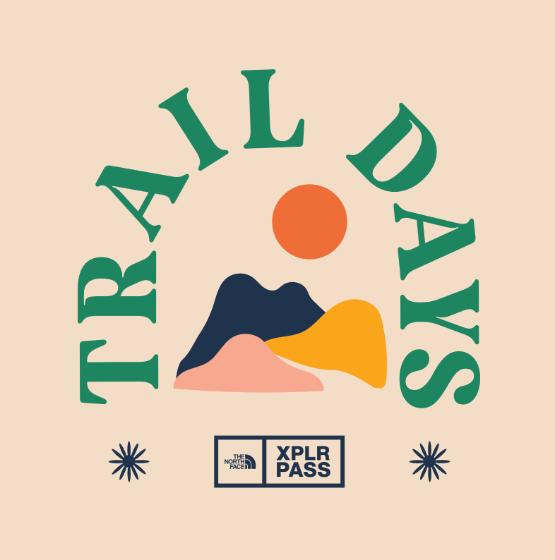 Colorful logo for The North Face XPLR Pass Trail Days. 