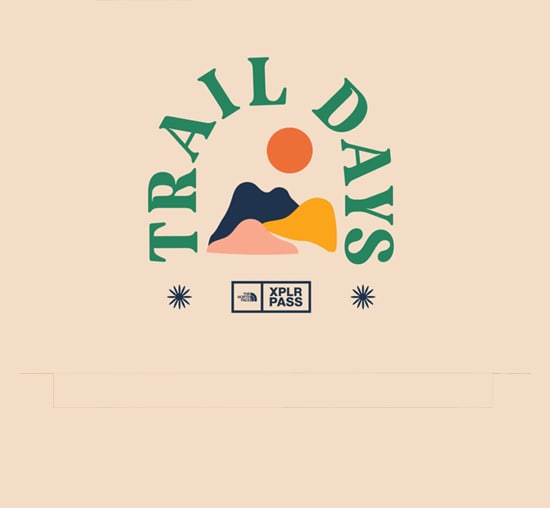 Colorful logo for The North Face XPLR Pass Trail Days.