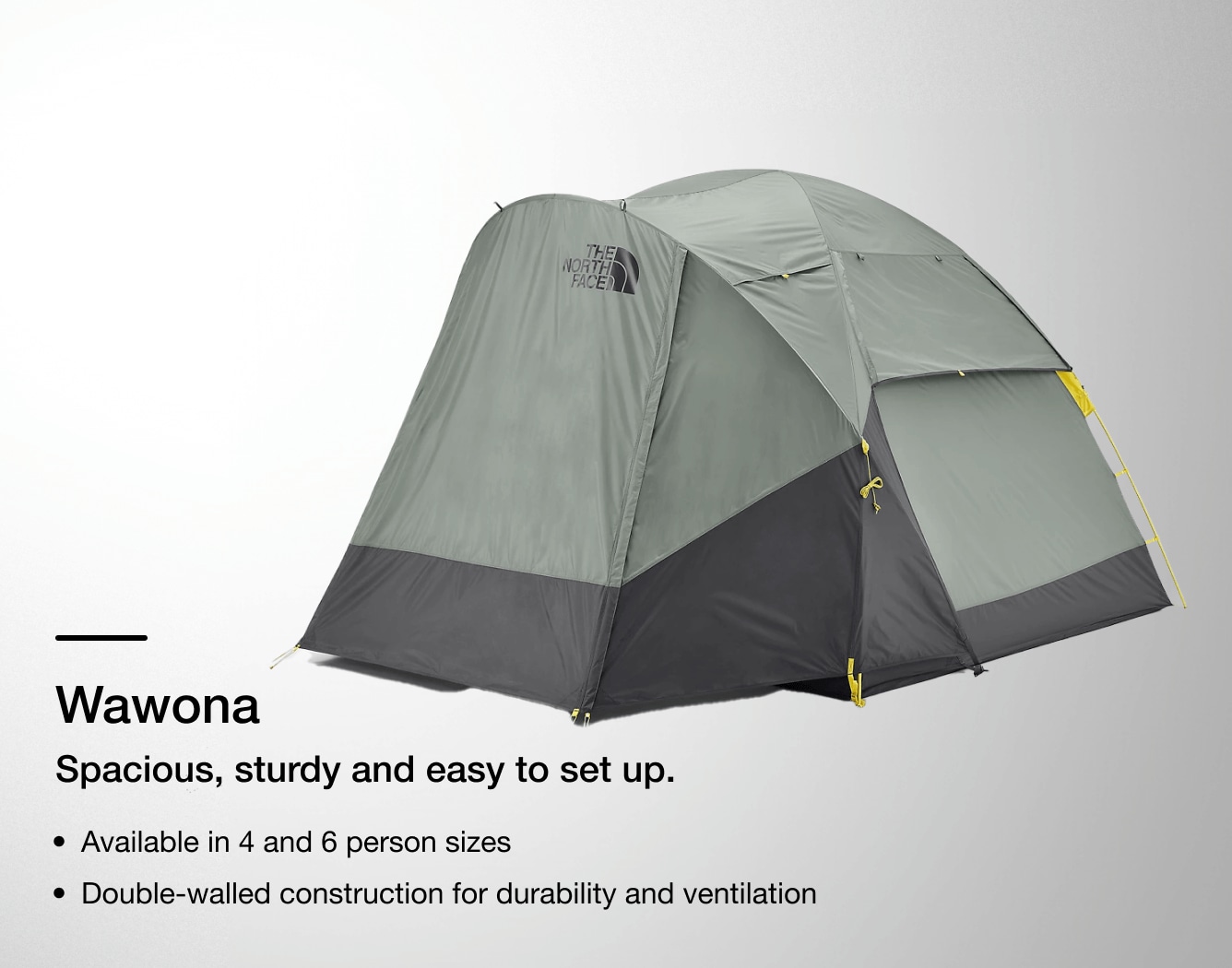 Image detailing features of the Wawona tent from The North Face.
