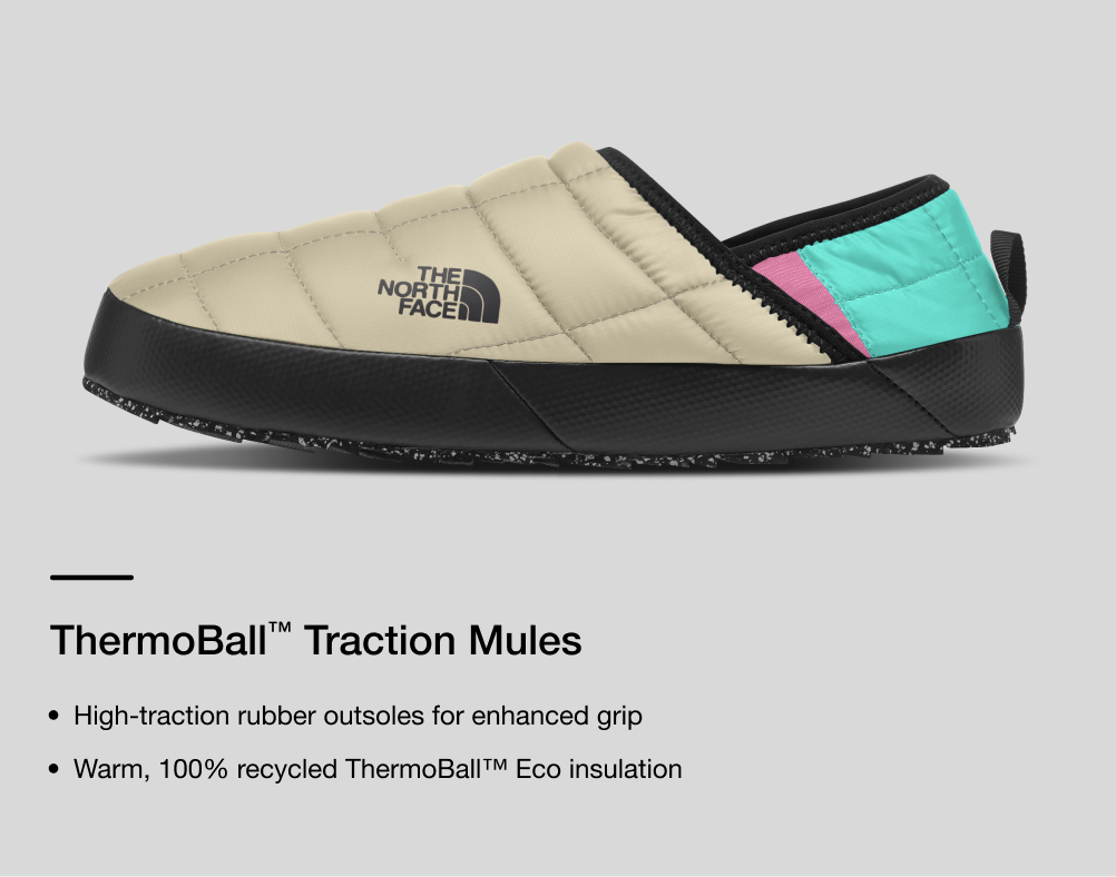 A studio shot of a multi-colored ThermoBall™ Traction Mule in front of a gray background. 